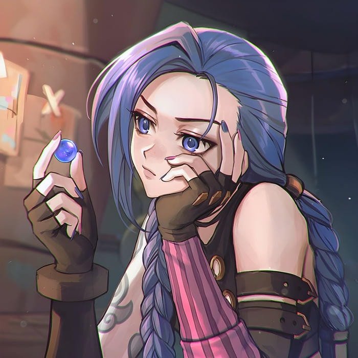 jinx pfp shaped by disorder and untamed emotion