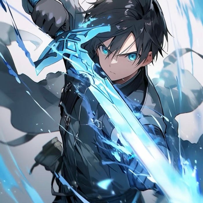 kirito pfp presenting controlled confidence and awareness