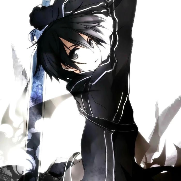 kirito pfp showing a focused and determined gaze