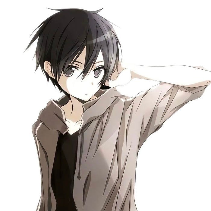 kirito pfp with a sharp look full of resolve