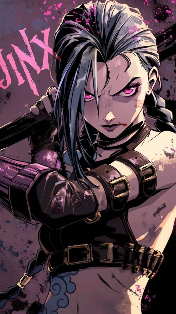 manic excitement anchors the tone of jinx pfp