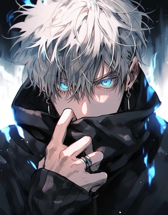 minimal gojo discord pfp with dark background