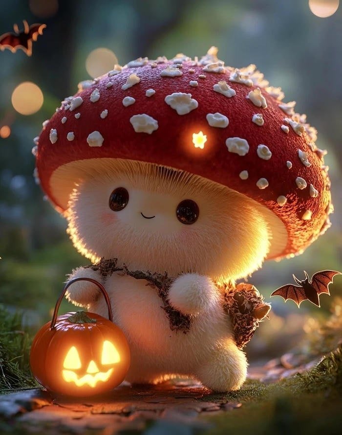 minimal mushroom pfp with neutral background