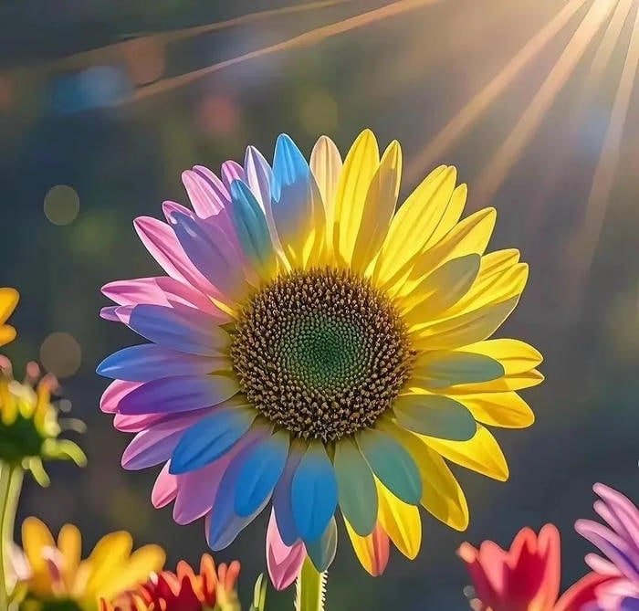 minimal sunflower pfp with clear sky tone