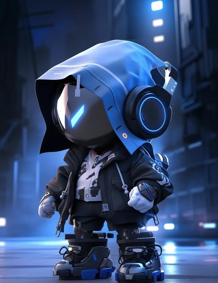 modern virtual face design for bot pfp