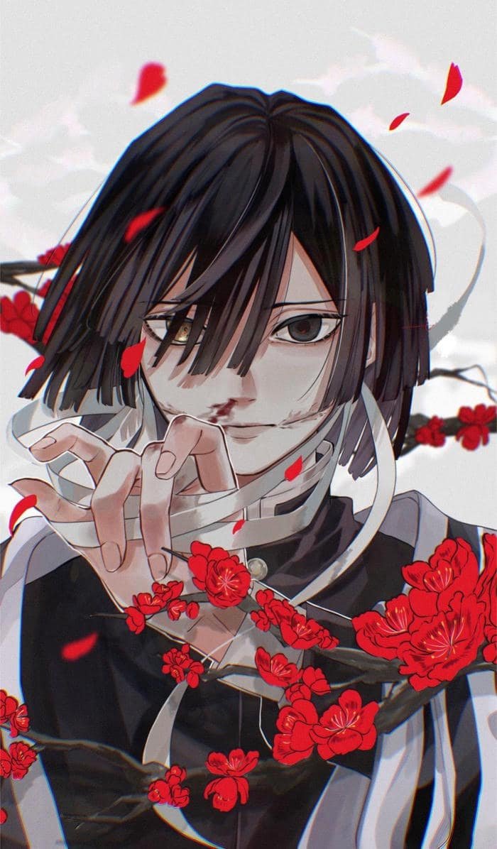 obanai pfp reflecting a firm and reserved personality