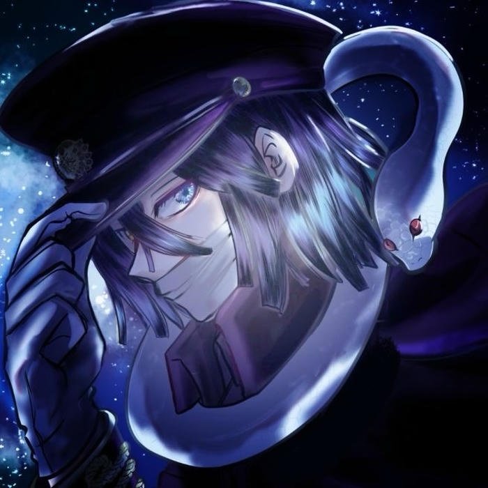 obanai pfp with intense eyes and controlled posture