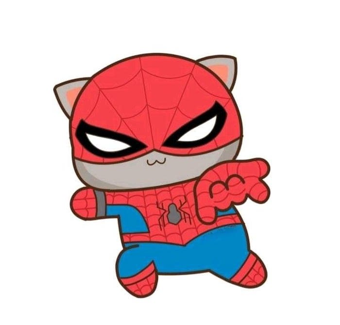 picture spider man cute kawaii fanart style