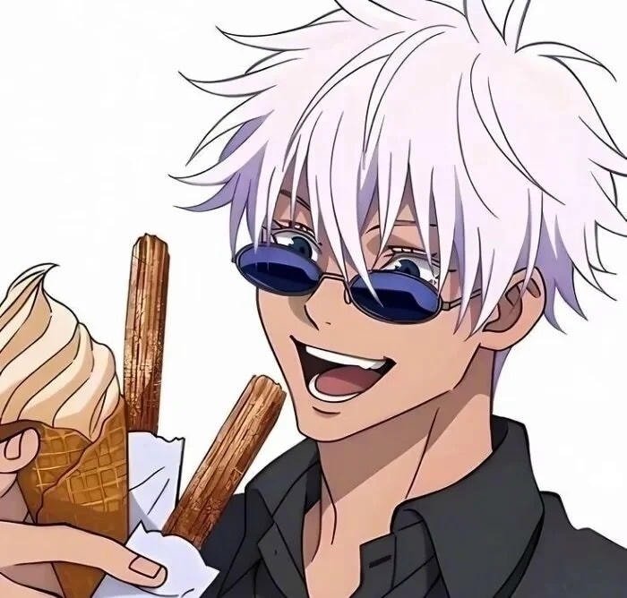 portrait gojo discord pfp with blindfold detail