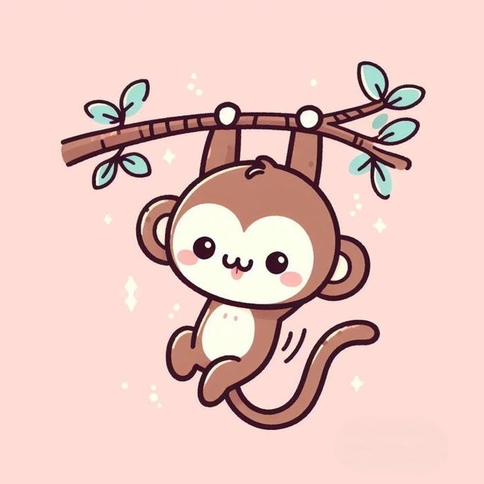 profile monkey pfp with bright tropical tone