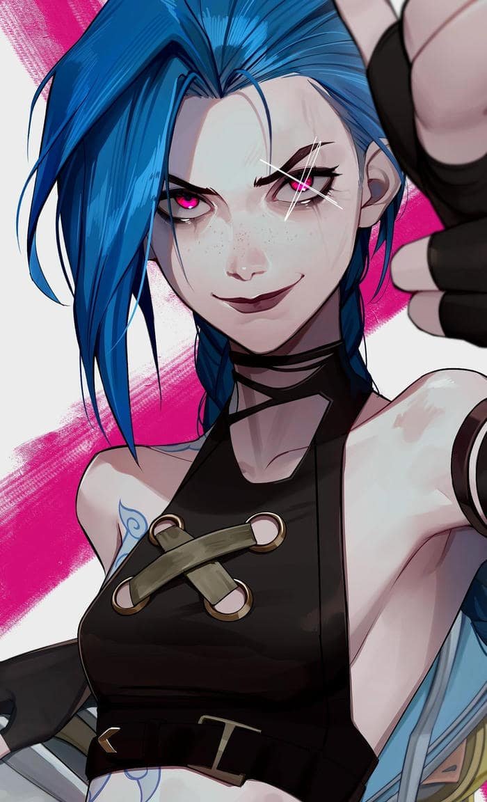 rebellious expression dominates the jinx pfp image
