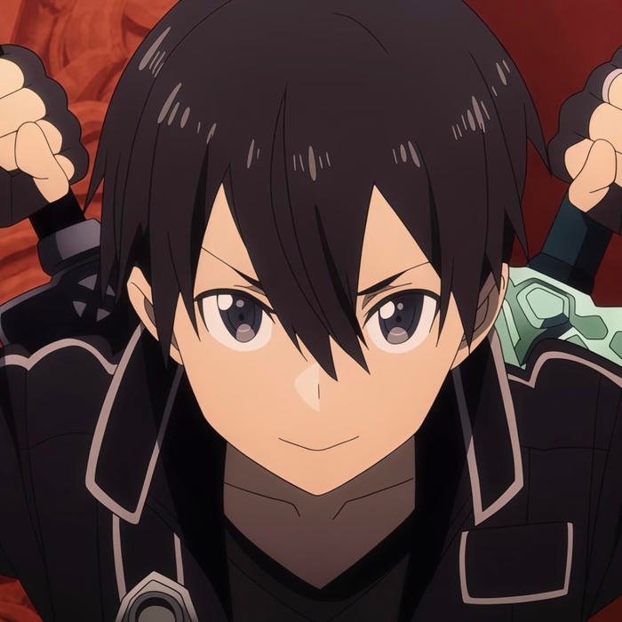 restrained power hinted at within kirito pfp