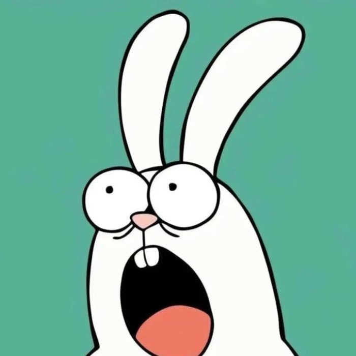 shocked bunny expression instantly turns into cute funny pfp