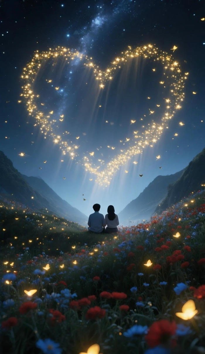 soft glow illustration heart pfp style