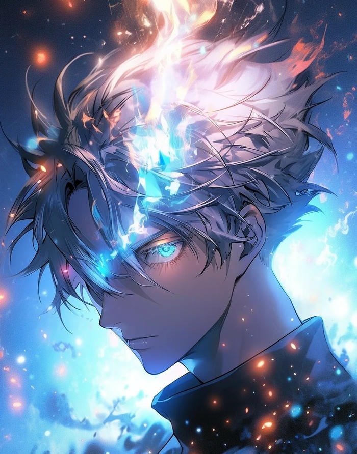 soft gojo discord pfp with smooth shading