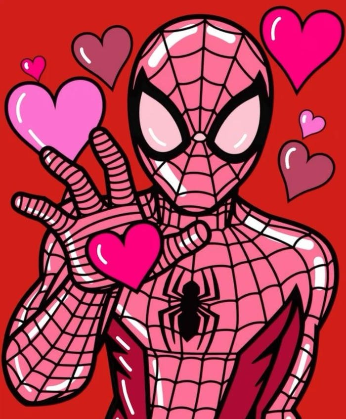 soft pastel fanart spider man cute vibe