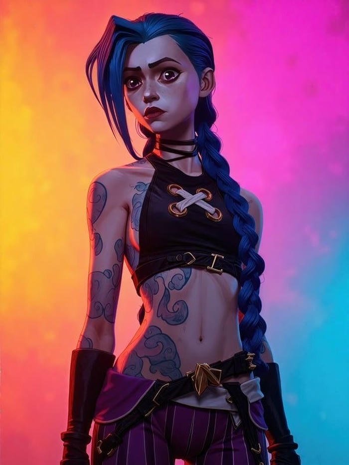 volatile confidence expressed clearly in jinx pfp