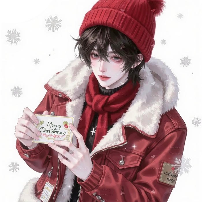 warm seasonal feeling defines this christmas anime pfp boy