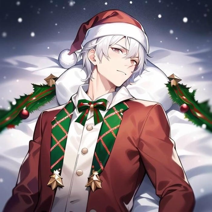 winter celebration shines through christmas anime pfp boy