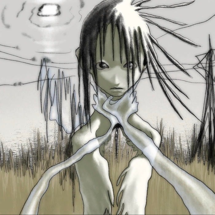 Abandoned hallway backdrop behind pfp scary figure