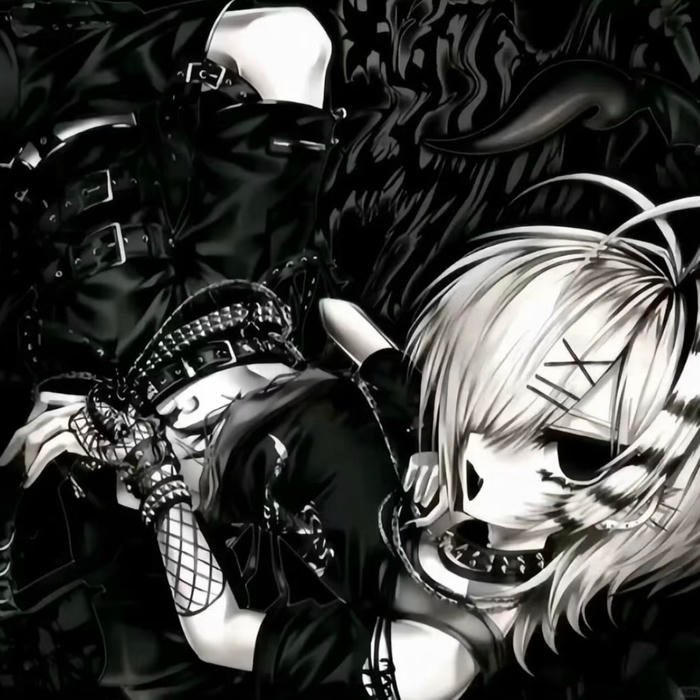 Angsty emotional stare dominating emo pfp frame