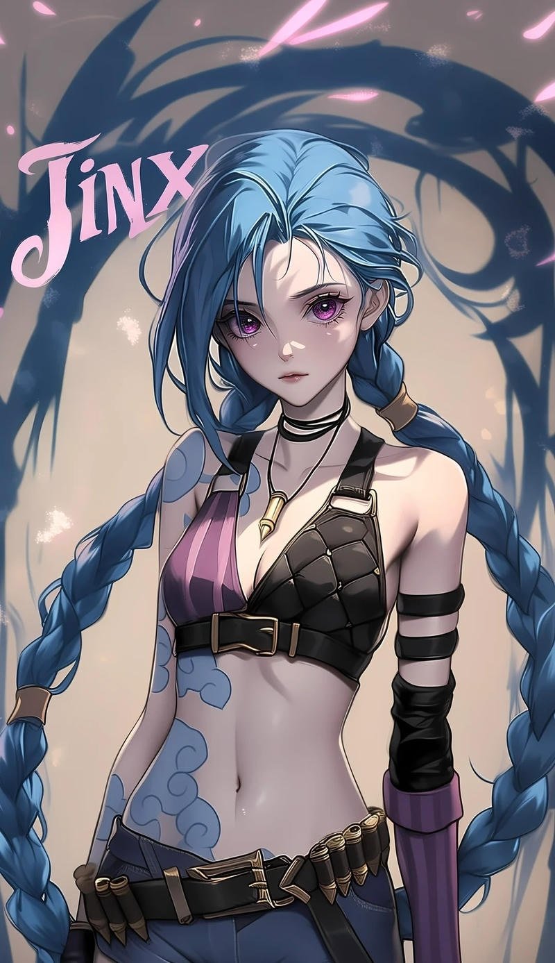 Arcane chaos girl avatar icon styled Jinx PFP