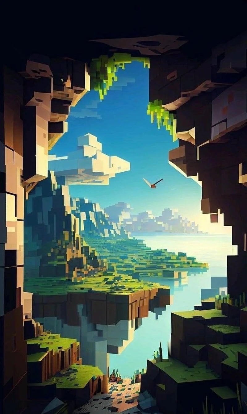 Block hero portrait icon styled minecraft steve pfp