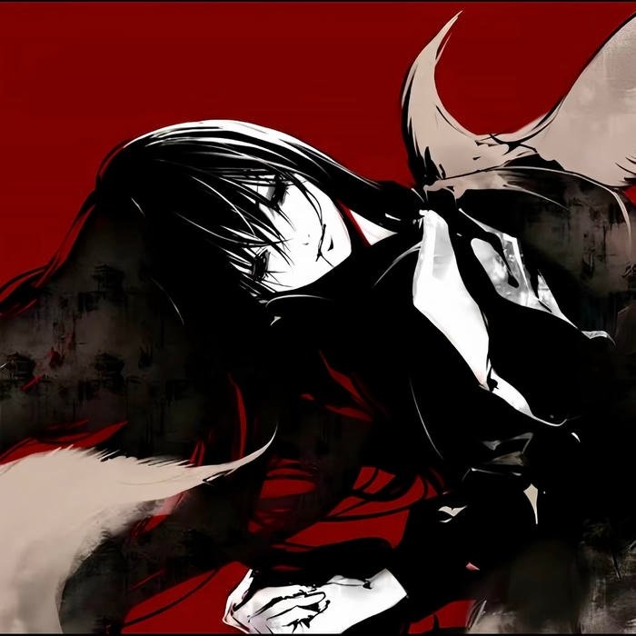 Bloody fingerprint smears across horror pfp surface