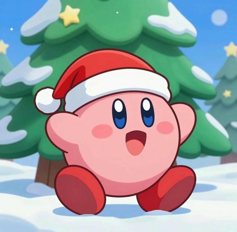 Blue themed round avatar icon blue kirby pfp