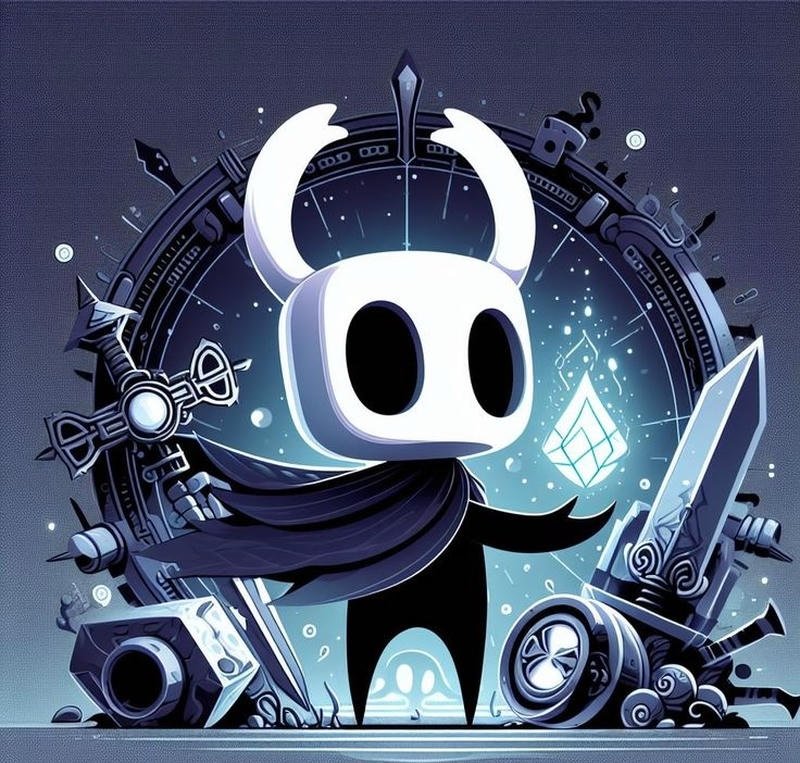 Bold Hornet Hollow Knight Pfp with needle and mask details