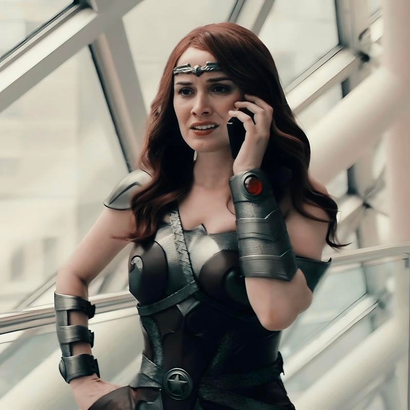 Bold heroic character portrait crafted as Queen Maeve pfp