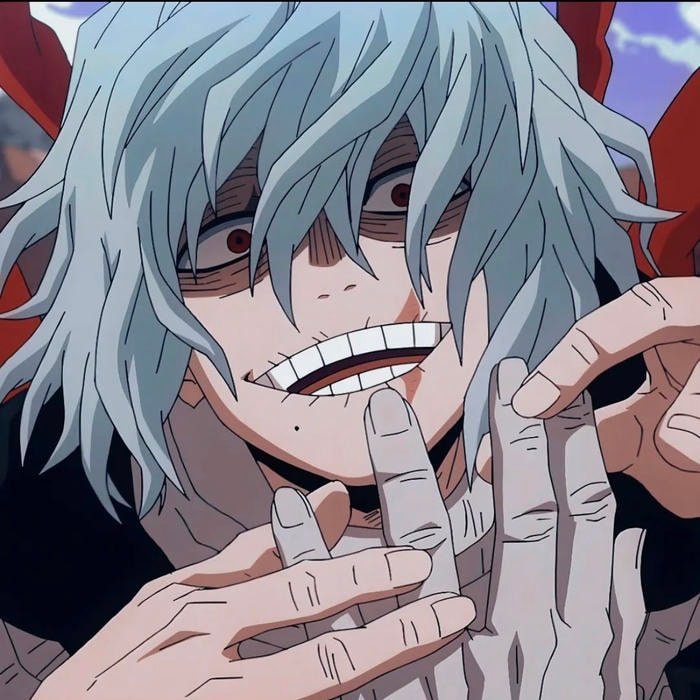 Brooding anime inspired Shigaraki pfp close portrait