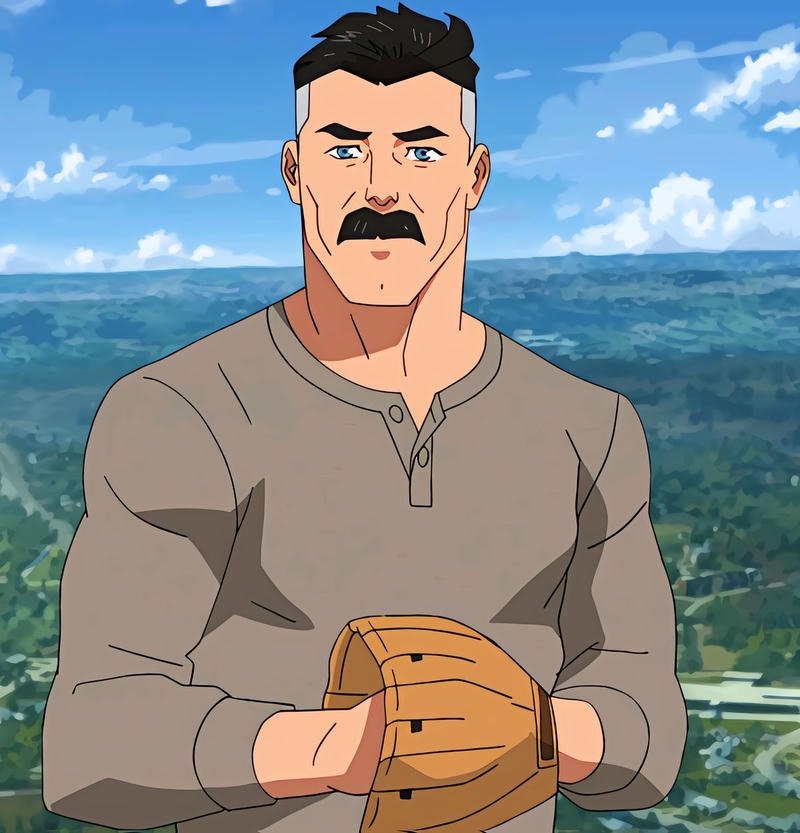 Classic comic hero face presented as Omni Man pfp