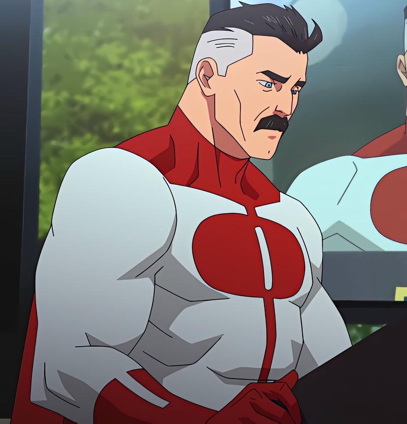 Clean superhero headshot suitable for Omni Man pfp