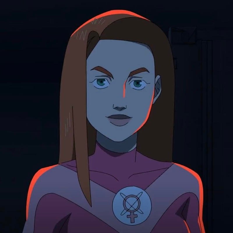 Confident energy wielder profile image forming Atom Eve pfp