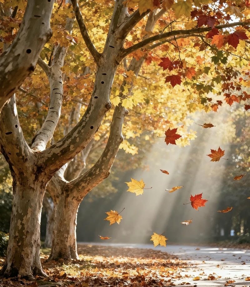 Cozy blanket and maple leaves scene perfect aesthetic fall pfp idea