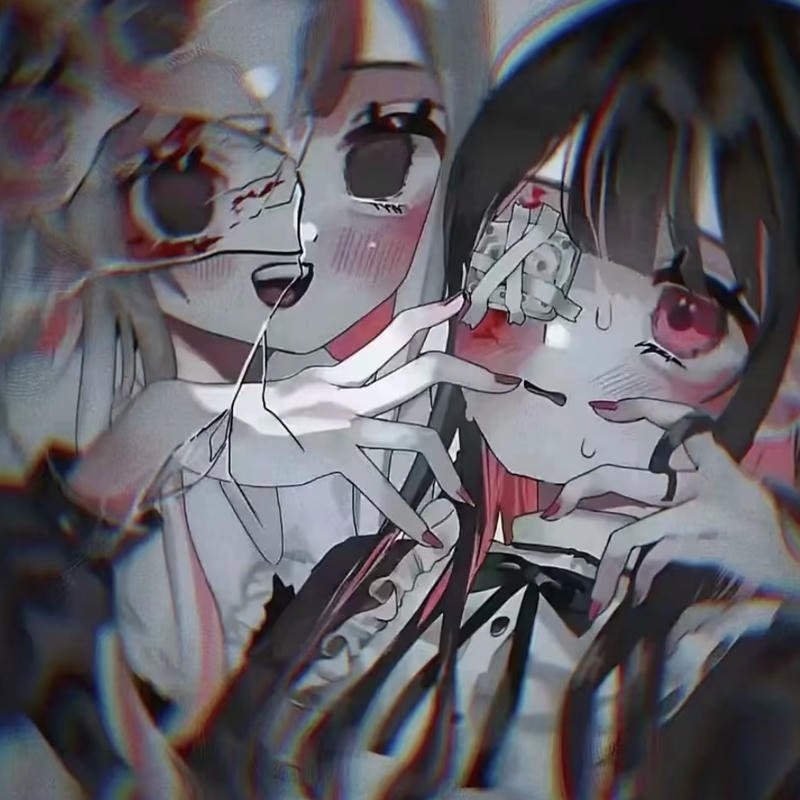 Creepy profile picture in intense shadowy style