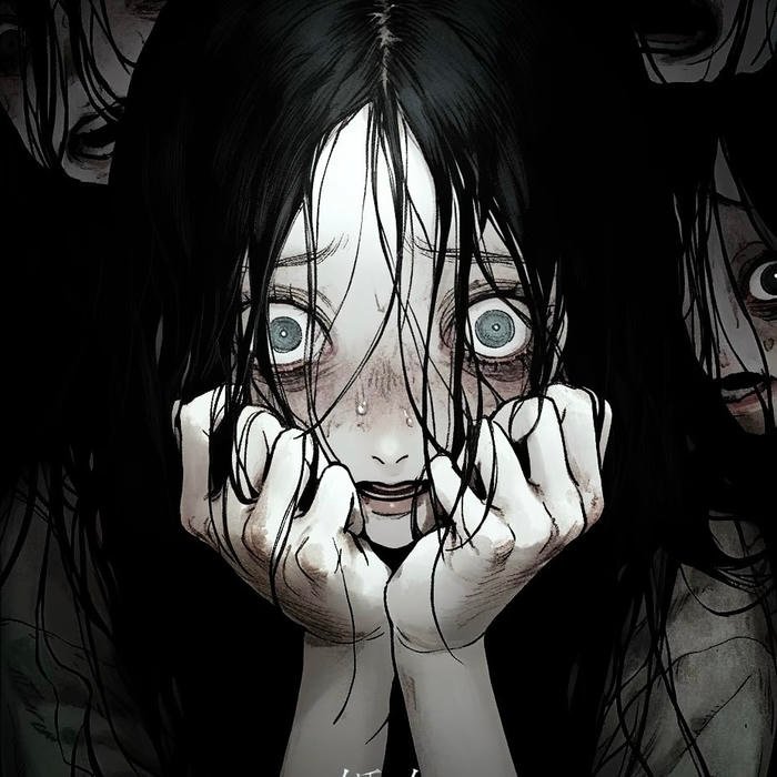 Creepy stitched mouth detail defining horror pfp