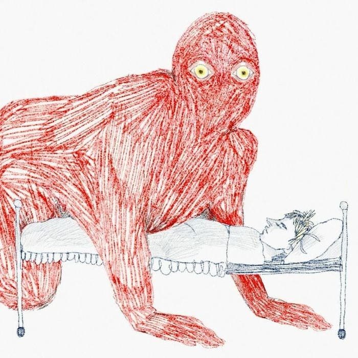 Creepy stitched mouth detail on pfp scary