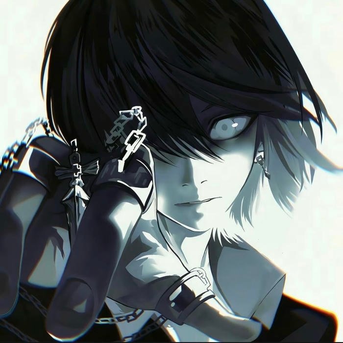 Dark edgy grunge pfp with heavy shadow contrast