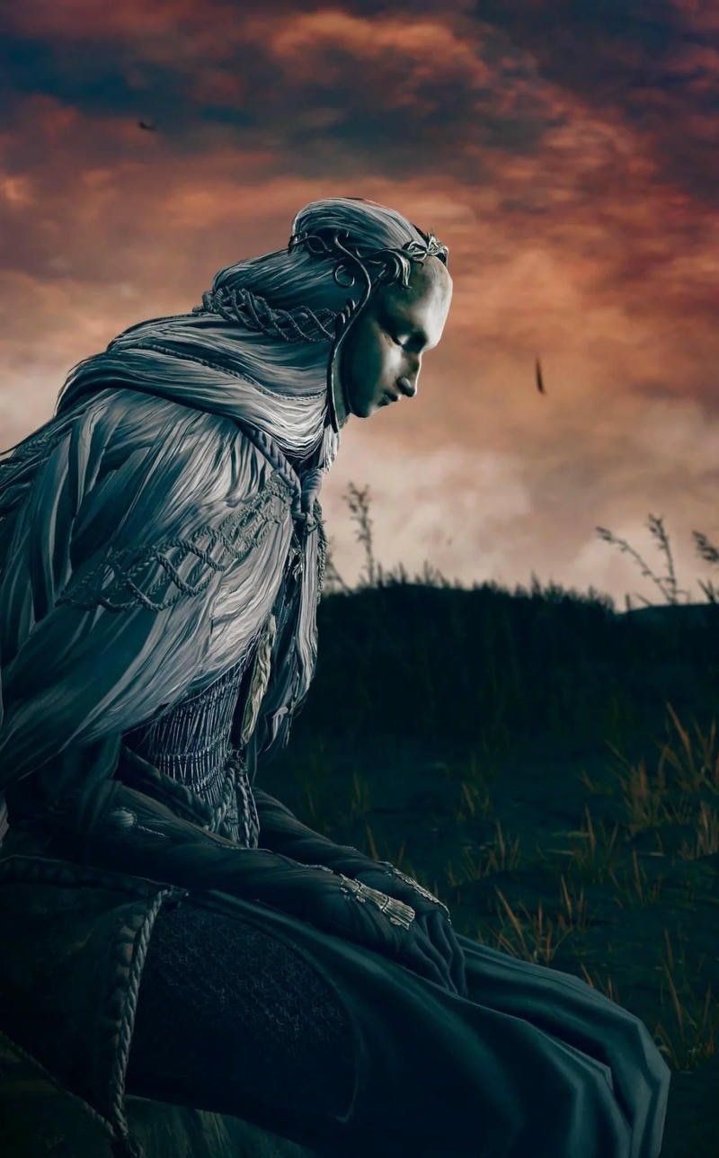 Dark mist fantasy warrior portrait elden ring pfp