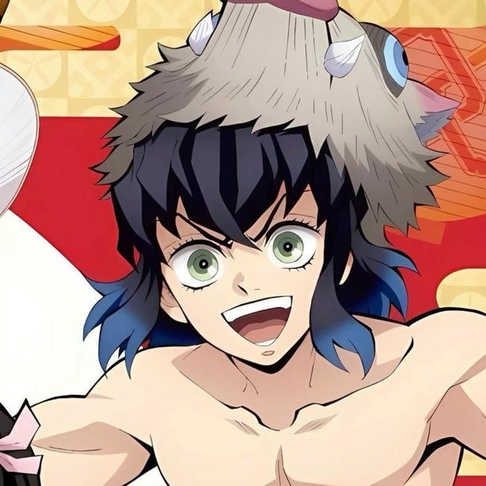 Dark shadow overlays amplifying tension within Inosuke pfp