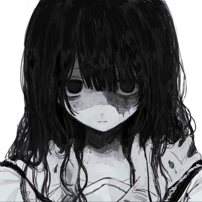 Deep introspective stare within pfp sad composition