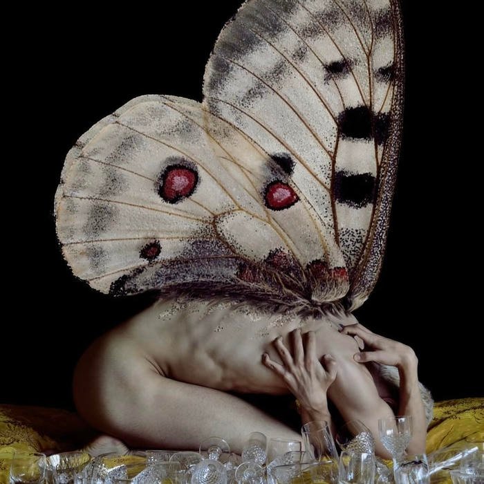 Deep sunken eye shadows shaping horror pfp