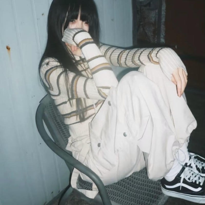 Deep thought illustrated icon sad pfp aesthetic girl