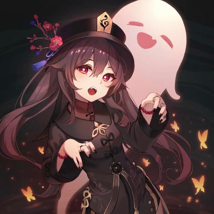 Dynamic angled crop enhancing lively movement in Hu Tao pfp