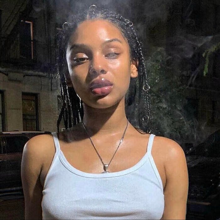 Electric purple highlights amplifying flashy drippy pfp