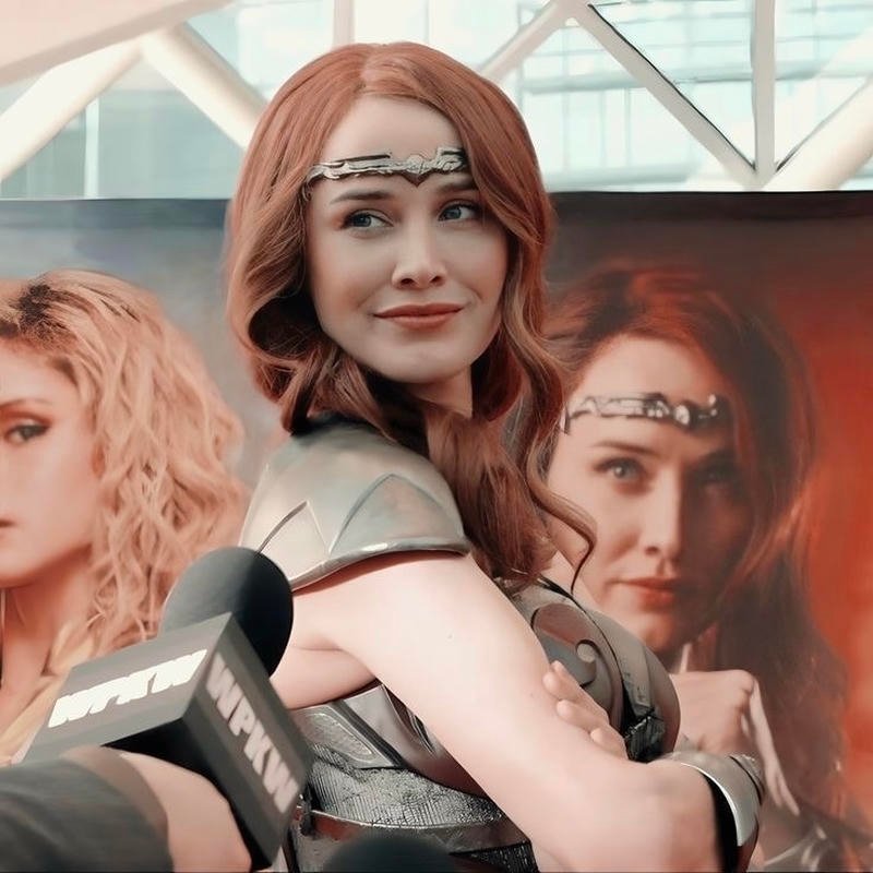 Epic armored heroine symbol appearing Queen Maeve pfp