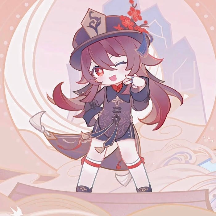 Floating petals adding dynamic flair to Hu Tao pfp