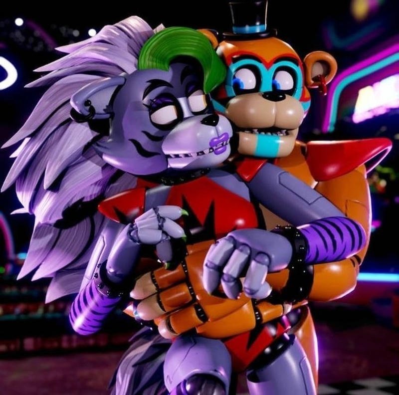 Fnaf pfp glowing animatronic eyes staring through darkness